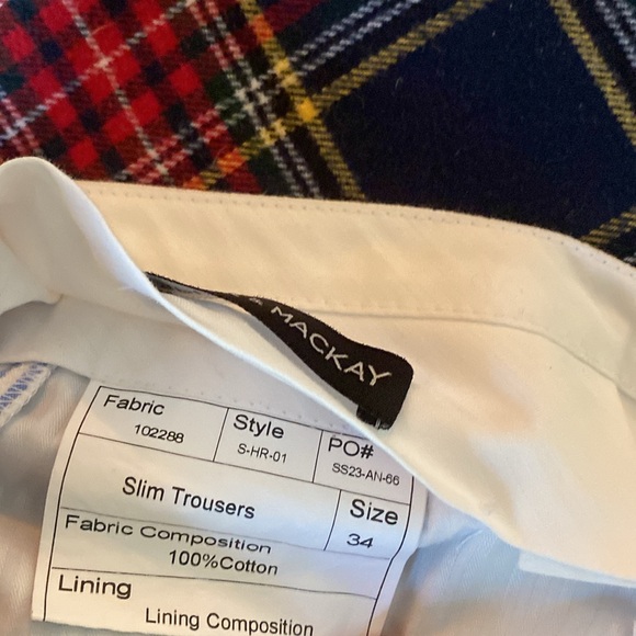 seersucker trousers with 2” cuffs (real seersucker fabric from Hardy-Minnis) - Picture 3 of 7